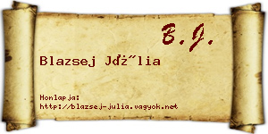 Blazsej Júlia névjegykártya