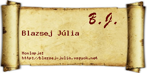 Blazsej Júlia névjegykártya