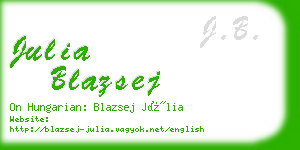 julia blazsej business card